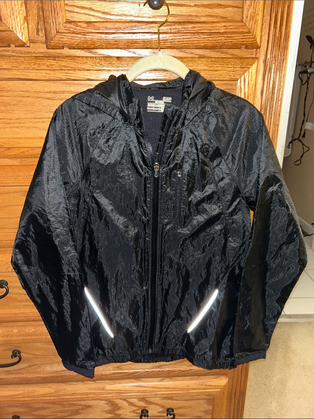 Under Armour Black Reflective Windbreaker Jacket with hood